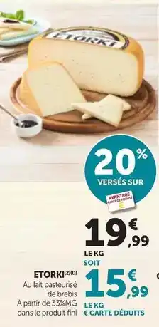 Bi1 Etorki - au lait pasteurise de brebis offre