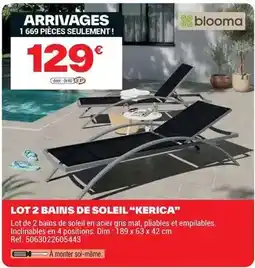 Brico Dépôt Blooma - lot 2 bains de soleil kerica offre