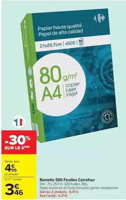 Carrefour Market Carrefour - ramette 500 feuilles offre