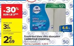 Carrefour Market Carrefour - essuie-tout blanc ultra absorption offre