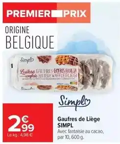 Carrefour Market Simpl - gaufres de liège offre