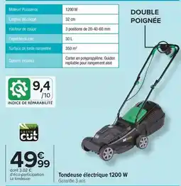 Carrefour Drive Tondeuse électrique 1200 w offre