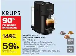 Carrefour Drive Krups - machine à café nespresso vertuo next offre