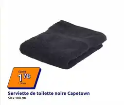Action Serviette de toilette noire capetown offre