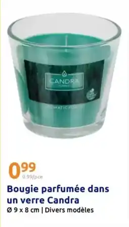 Action Bougie parfumée dans un verre offre