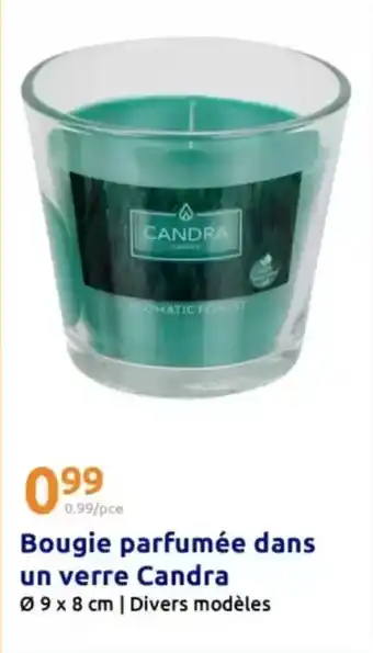 Action Bougie parfumée dans un verre offre