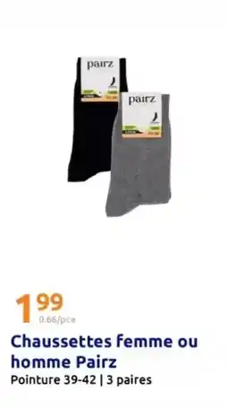 Action Chaussettes femme ou homme offre