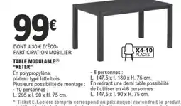 E.Leclerc Table modulable "keter" offre
