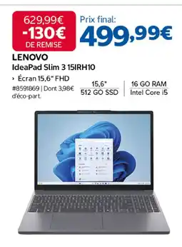 Costco LENOVO IdeaPad Slim 3 15IRH10 offre