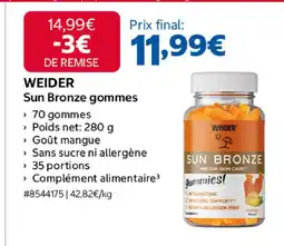 Costco WEIDER Sun Bronze gommes offre