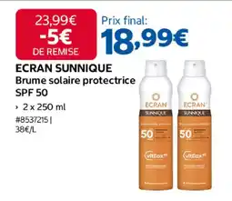 Costco ECRAN SUNNIQUE Brume solaire protectrice SPF 50 offre