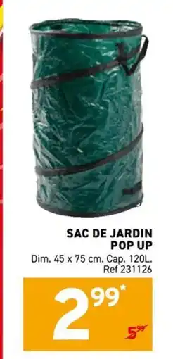 Trafic Sac de jardin pop up offre