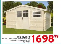 Trafic Abri de jardin offre