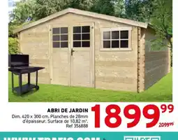 Trafic Abri de jardin offre