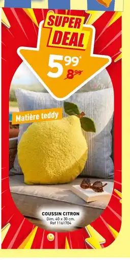 Trafic Coussin citron offre