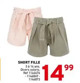 Trafic Short fille offre