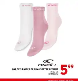 Trafic O'NEILL Lot de 3 paires de chaussettes femme offre