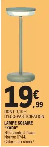 E.Leclerc Lampe solaire kada offre