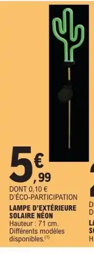E.Leclerc Lampe d'extérieure solaire néon offre