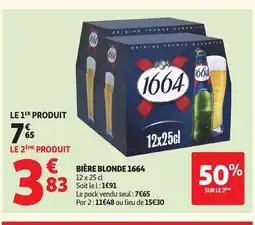 Auchan 1664 Bière blonde offre
