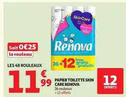 Auchan RENOVA Papier toilette skin care offre