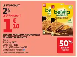 Auchan BELVITA Biscuits moelleux au chocolat et noisettes offre