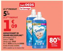 Auchan Adoucissant 3d grand air offre