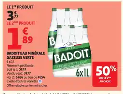 Auchan BADOIT Eau minérale gazeuse verte offre