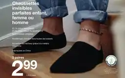 Zeeman Chaussettes invisibles parfaites enfant, femme ou homme offre