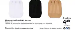 Zeeman Chaussettes invisibles femme offre