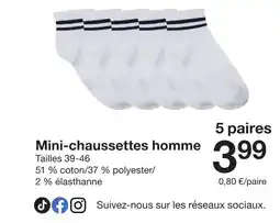 Zeeman Mini-chaussettes homme offre