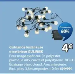 JYSK GULIRISK Guirlande lumineuse d'extérieur offre