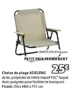 JYSK ADELENG Chaise de plage offre