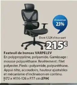 JYSK VARPELEV Fauteuil de bureau offre