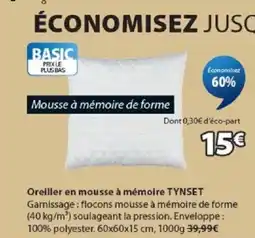 JYSK TYNSET Oreiller en mousse à mémoire offre
