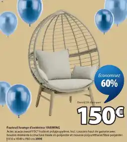 JYSK VARMING Fauteuil lounge d'extérieur offre