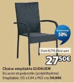 JYSK GUDHJEM Chaise empilable offre