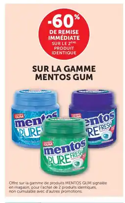 Super U MENTOS GUM Sur la gamme offre