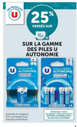 Super U Sur la gamme des piles u autonomie offre