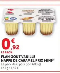 Super U Flan gout vanille nappe de caramel prix mini offre