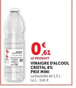 Super U Vinaigre d'alcool cristal 8% prix mini offre