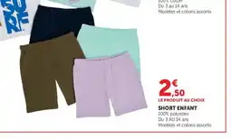 Super U Short enfant offre