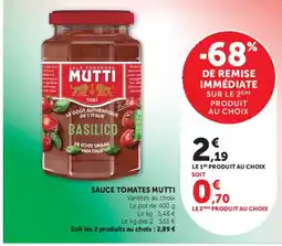 Super U MUTTI Sauce tomates offre