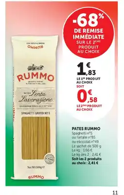 Super U RUMMO Pates offre