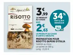 Super U Preparation pour risotto sapori d'italia offre