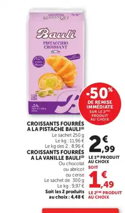 Super U BAULI Croissants fourrés a la pistache offre