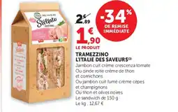 Super U Tramezzino l'italie des saveur offre