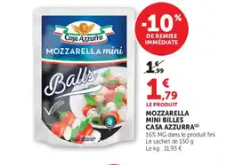 Super U CASA AZZURRA Mozzarella mini billes offre