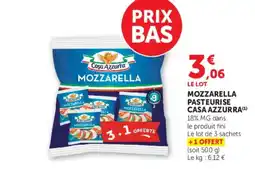 Super U CASA AZZURRA Mozzarella pasteurise offre