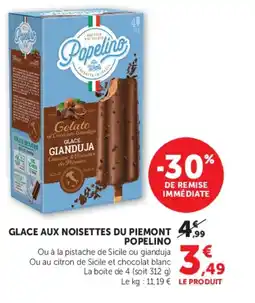 Super U POPELINO Glace aux noisettes du piemont offre